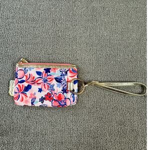 Lilly Pulitzer Wristlet Wallet Party like a Lobster Tropical Floral Coin Purse